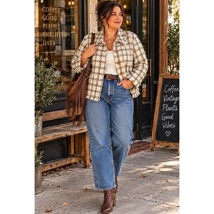 Norton McNaughton Woman 3X Plaid Tweed Jacket Fringe Quiet Luxury Boho Blazer